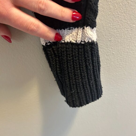 La Ligne x Target Quarter Zip Striped Cable Knit Sweater Size XXS Black White - Picture 8 of 11